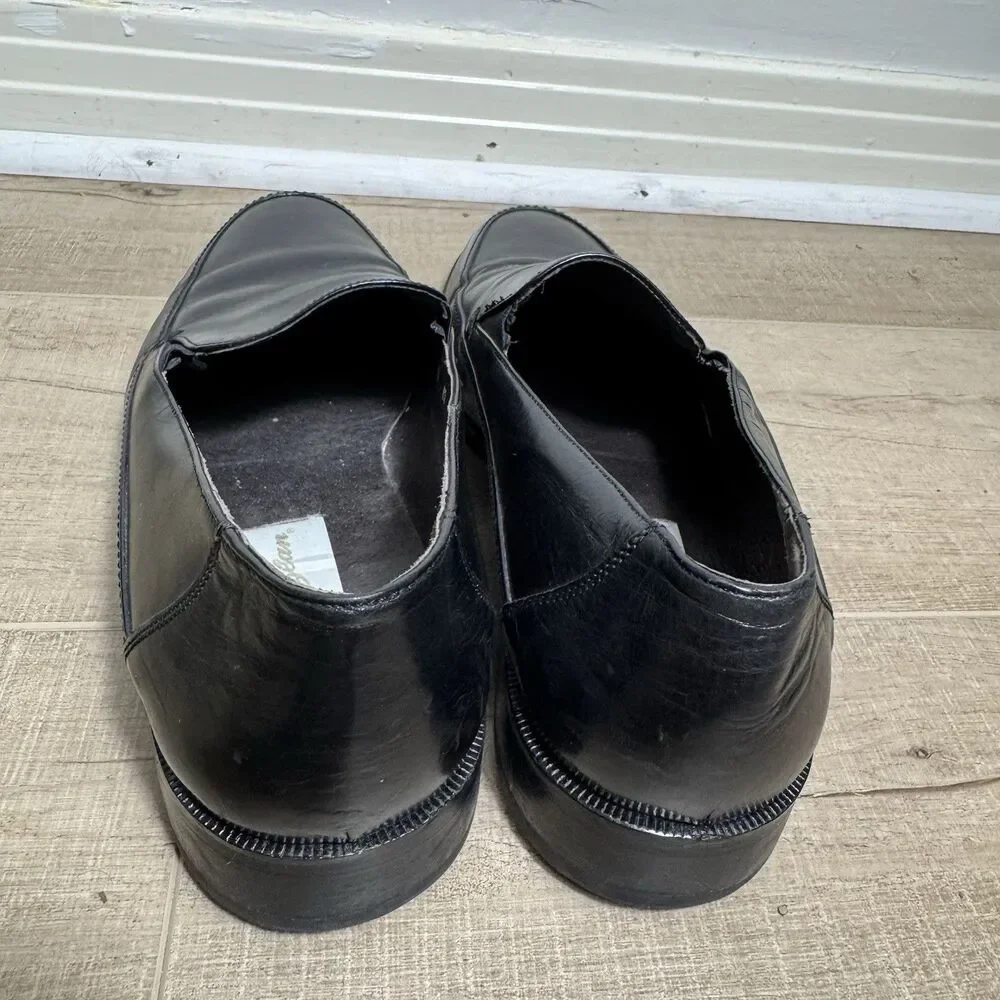 NICE Mezlan Men’s 10 Italy Made Venetian Loafers Black Luxury Dress Shoes Casual